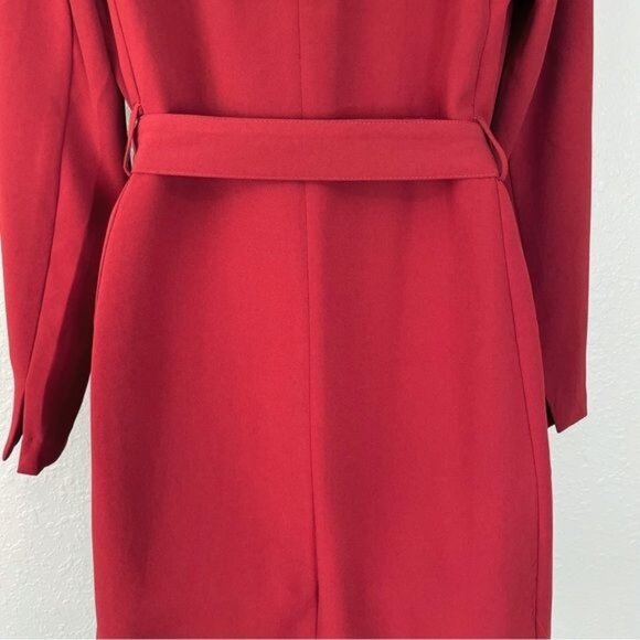 H&M deep red jacket dress waist belt S - Picture 11 of 15